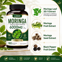 Kapsul Moringa Grosir Suplemen Herbal Superfood Label Pribadi Produsen OEM Distributor Pasokan Massal