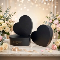AM-GPB33 Ammy 99 Boîte cadeau rose 3 en 1 en forme de cœur, boîte en papier, fleur fraîche, rose éternelle, boîte vide pour la Saint-Valentin