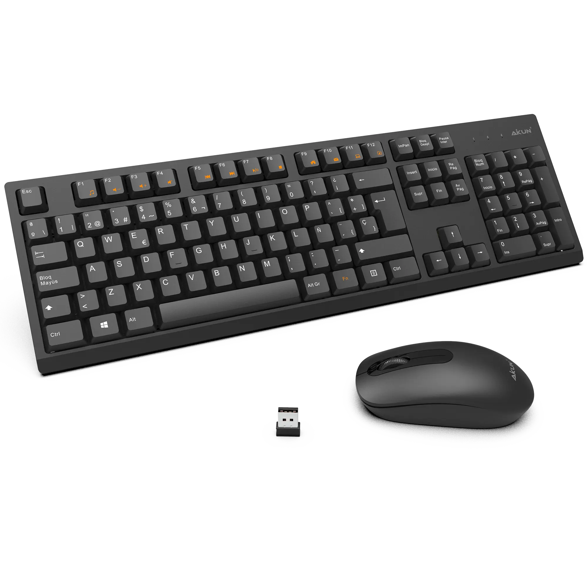 Teclado sem fio ergonômico e mouse, mouse sem fio de 2.4ghz bx2510 para casa e escritório, combinação de teclado y mouse