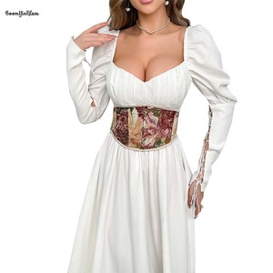 Corsé con aros para mujer, tallas grandes, de 15.5 cm de altura, con cierre frontal y atado en la espalda, cinturón tipo waspie, transpirable, con cintura de encaje. - Product Image 6