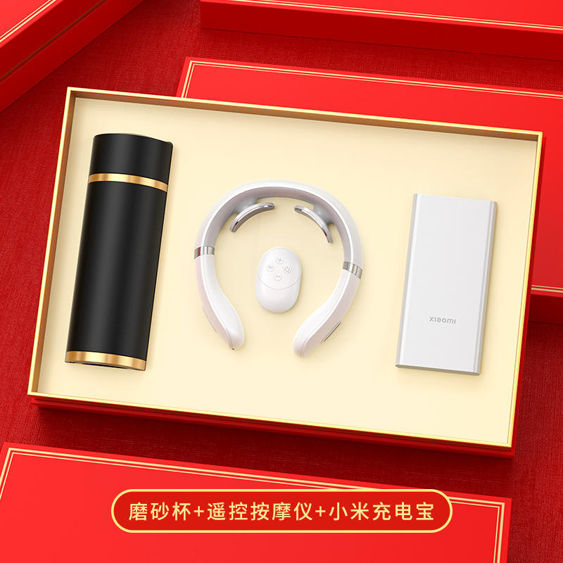 [ชุด 3 ชิ้น] Xiaomi Power Bank รีโมทคอนโทรลนวดสีดำด้านกระติกน้ำร้อนถ้วยของขวัญกล่องของขวัญกระเป๋า