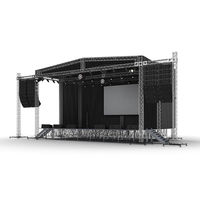 Estructura de Iluminación Plegable para Escenario, Tipo Spigot, en Aluminio Negro, para Altavoces Line Array, DJ e Iluminación de Escenario