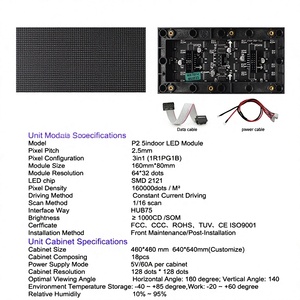 Module d'affichage LED intérieur haute résolution XOBLED 1920 Hz 500 nits P2.5 160x80mm 64x32 pixels 1/16 Scan - Product Image 5