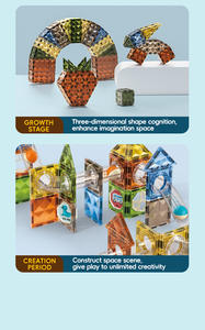 Rompecabezas Magnético de 69 Piezas con Diamantes de Plástico de Colores, Bloques Magnéticos Deslizantes Variables, Regalo de Navidad - Product Image 5