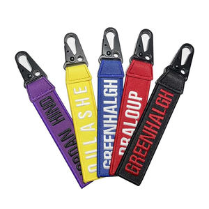 سلسلة مفاتيح مخصصة مطرزة بملصق قماش مخصص منسوجة مطرزة حلقة مفاتيح - Product Image 1