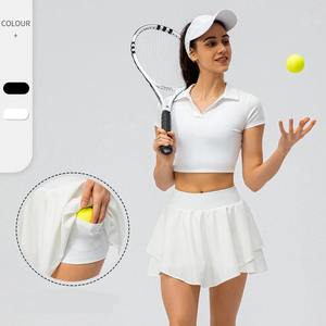 Personnalisé club de tennis uniformes logo vêtements de fitness personnalisé sport golf tennis jupes mode à manches courtes hauts costumes - Product Image 1