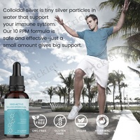 Argent colloïdal liquide bioactif, hydrosol d'argent colloïdal, gouttes d'argent colloïdal, étiquette privée OEM personnalisée