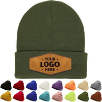 Bonnet pliable en tricot côtelé acrylique uni pour l'hiver, avec logo personnalisé