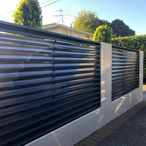 <span class=keywords><strong>Brise</strong></span>-<span class=keywords><strong>vue</strong></span> de sécurité en aluminium noir à lames, revêtement poudré, anti-UV, imperméable, durable, avec <span class=keywords><strong>vue</strong></span> claire et modélisation 3D - Product Image 1