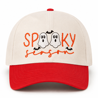Gorra de Béisbol Bordada de Halloween, Diseño Personalizado de Murciélago Fantasma de la Temporada SPOOKY, Gorra de Algodón Estilo Dad Hat, Gorra Trucker