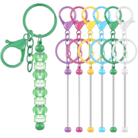 Porte-clés en métal perlé pour le bricolage, barres perlables en vrac pour la fabrication de porte-clés, porte-clés cadeau en gros