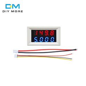 Mini DC 0-200V 10A 4-Bit 5 Dây Vôn Kế Ampe Kế Màu Xanh + Đỏ LED Amp Điện Áp Kỹ Thuật Số Kép - Product Image 1