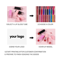 Vente en gros de tubes à gloss carrés vides de 5 ml, contenants à gloss personnalisés avec logo, contenants à gloss dégradés avec rouge à lèvres liquide mat