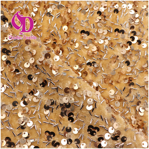 Thiết kế mới <span class=keywords><strong>Polyester</strong></span> Spandex mô hình thời trang nhung sequin thêu vải cho quần áo ngoài trời - Product Image 3