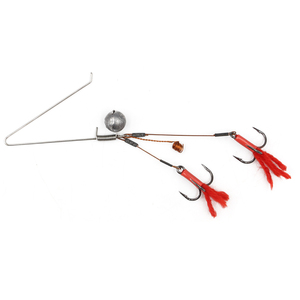 Amo per luccio triplo in acciaio inossidabile per pesca in mare all'aperto con pelliccia e Leader in filo metallico - Product Image 1