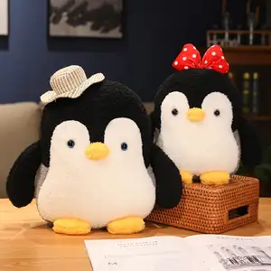 Op Maat Gevulde Puff Pinguïn Plushie Dier Met Helende Krachten Verwarmd Pluche Pinguïn Zacht Speelgoed Warme Winter