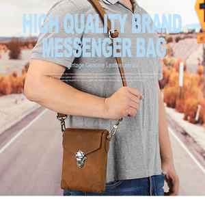 Sac bandoulière rétro en cuir de vachette Crazy Horse Andong pour homme, sacoche de travail, sac banane, porte-cartes - Product Image 2