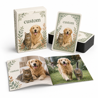 Cartes à jouer pour animaux de compagnie en papier recyclable et écologique personnalisées avec livret photo assorti en option