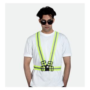 Gilet de sécurité personnalisé vert fluorescent réfléchissant ANSI Classe 2, imperméable, avec LED clignotante, sangle élastique réglable, logo personnalisé pour - Product Image 6