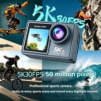 Caméra d'action 5K30FPS avec double écran tactile 10x, étanche à 30m, EIS, microphone sans fil, pour vlogging, plongée, cyclisme, sports extrêmes