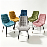 Chaise de salle à manger ergonomique en velours, chaise d'appoint avec pieds en métal robustes, chaise de salle à manger confortable pour la maison, l'hôtel, le café