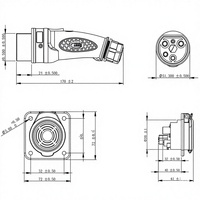 四轮电动车电池充电器用电动汽车插头和插座 48V/72V/220V