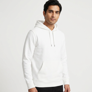 Men's 500gsm Fleece Hoodie 100% Cotton <b>Sweatshirts</b> with Embroidered Graphic Winter Hooded <b>Sweatshirt</b> with Washed Technique - Product Image 1