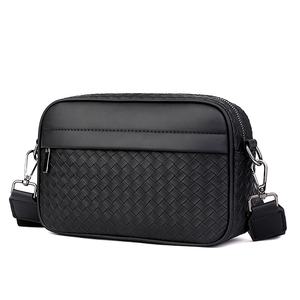 Bolso Pechera de PU de Alta Calidad a la Moda Personalizado, Bolso Mensajero de Diseño para Hombre, Bandolera de Hombro de Cuero Tejido - Product Image 1