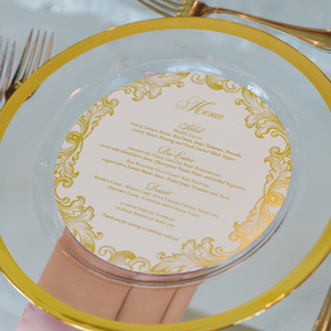 2025 Tùy Chỉnh In <span class=keywords><strong>Menu</strong></span> Tròn Với 1 Màu Lá Sáng Tạo Hình Dạng Giấy Đám Cưới Sang Trọng Thẻ Thực Đơn Bữa Ăn Tối - Product Image 2