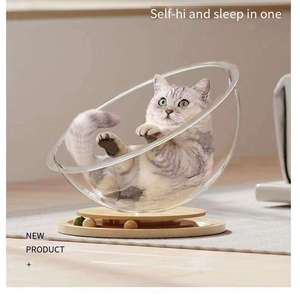 Muebles para gatos de espacio pequeño, casa transparente para gatos, cápsula para mascotas antiarañazos, <span class=keywords><strong>nido</strong></span>, <span class=keywords><strong>cama</strong></span> con patrón de animales sólidos para animales pequeños - Product Image 2