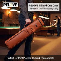 Estuche para tacos de billar PELOVE 4 Butts 8 Shafts, impermeable, de cuero, rígido, para viaje y torneo, con logotipo personalizado