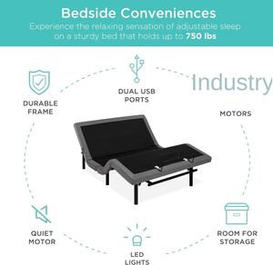 Marco de cama de belleza ajustable inteligente con masaje y diseño de metal moderno USB para sala de estar Hotel dormitorio apartamento - Product Image 3