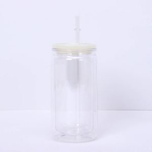 Gobelet Mason de 16 oz à double paroi, sans BPA, en plastique enduit, avec paille intégrée, pour le camping et la salle de sport, écologique, de qualité alimentaire et robuste - Product Image 3