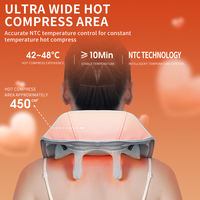 Masseur portable de luxe pour les épaules et le cou avec chauffage par physiothérapie infrarouge, pétrissage intelligent, mémoire de forme en coton, nettoyage détachable