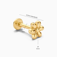 Boucles d'oreilles clous en barre Gemnel 1MM pour cartilage, style élégant, décontractées au quotidien pour femme