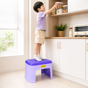 Two Tone PP Plastic <b>Low</b> <b>Stool</b> Removable Cover Lightweight Durable Ottoman Seating Entry Warehouse Kitchen Bedroom Home Japanese - Product Image 2