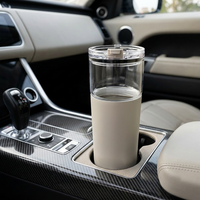 Gobelet hybride détachable à séparation |   Gourde de voyage 2-en-1 en verre borosilicate écologique + acier inoxydable isolé