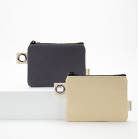 Dompet Mini Kain Warna Solid Kelas Atas, Model Jepang, Kanvas, Portabel, Unisex, Grosir Fashion Terbaru