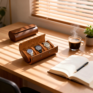 Watch Roll Case 3 Watch Storage and Organizer-Secure with <strong>Innovative</strong> Removable Pillows Solid Dividers Watch <strong>Jewelry</strong> Travel <strong>Box</strong> - Product Image 5