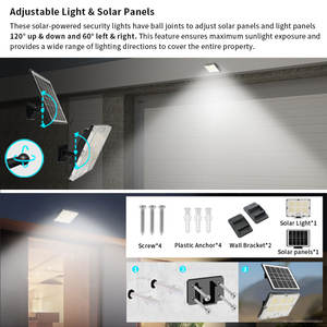 3 Modos <span class=keywords><strong>Luces</strong></span> Solares 113 252 <span class=keywords><strong>LED</strong></span> Cabezales Ajustable Exterior Solar Luz Lámpara IP65 con Sensor <span class=keywords><strong>de</strong></span> Movimiento para Jardín Patio - Product Image 4