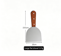 Ustensiles de cuisine Spatule de cuisson Teppanyaki en acier inoxydable avec manche en bois Haute qualité Facile à nettoyer Outils multifonctions pour steak
