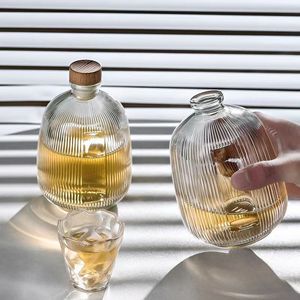 Bouteilles diffuseuses <span class=keywords><strong>de</strong></span> vin et <span class=keywords><strong>de</strong></span> spiritueux rondes en verre transparent scellées avec bouchons en <span class=keywords><strong>bois</strong></span>/verre, vides, pour décantation haut <span class=keywords><strong>de</strong></span> gamme, 500 ml - Product Image 2