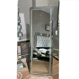 Salon scandinave <span class=keywords><strong>Miroir</strong></span> <span class=keywords><strong>mural</strong></span> géant rectangulaire de luxe <span class=keywords><strong>Miroir</strong></span> <span class=keywords><strong>mural</strong></span> octogonal perlé diamant décoratif 7/8ft <span class=keywords><strong>Miroir</strong></span> de sol - Product Image 1