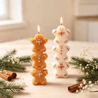 Handgemachte Sojawachs-Lebkuchenmann-förmige Aromatherapie-Kerze mit individuellem Duft - Umweltfreundliches Feiertagsgeschenk für Hochzeiten und Partys