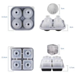 Moule à glaçons sphériques carrés en silicone pour la maison, bac à glaçons DIY flexible avec entonnoir - Product Image 6
