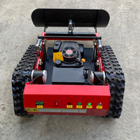 Mesin pemotong rumput Crawler otomatis Mini dengan 4 tak mesin 196cc penggunaan rumah Robot pengendali jarak jauh bensin untuk DIY Grading