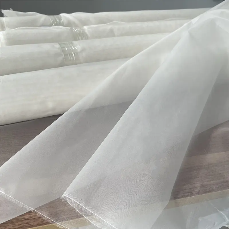 high quality stiff silk organza 6mm 8mm 10mm silk gauze wedding dress organza silk fabric