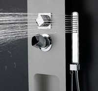 Panneau de douche mural en alliage d'aluminium A152, design moderne pour usage hôtelier, avec jets de pluie et de massage