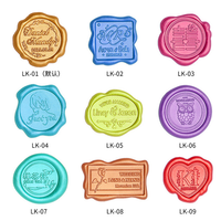 Autocollants en cire plastique pour sceau d'enveloppe, autocollants décoratifs personnalisés en forme de fleur, autocollants en cire adhésifs de sécurité