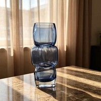 Vase en verre vintage soufflé à la main, luxe léger, sensation haut de gamme, dégradé artistique, décoration florale hydroponique de niche